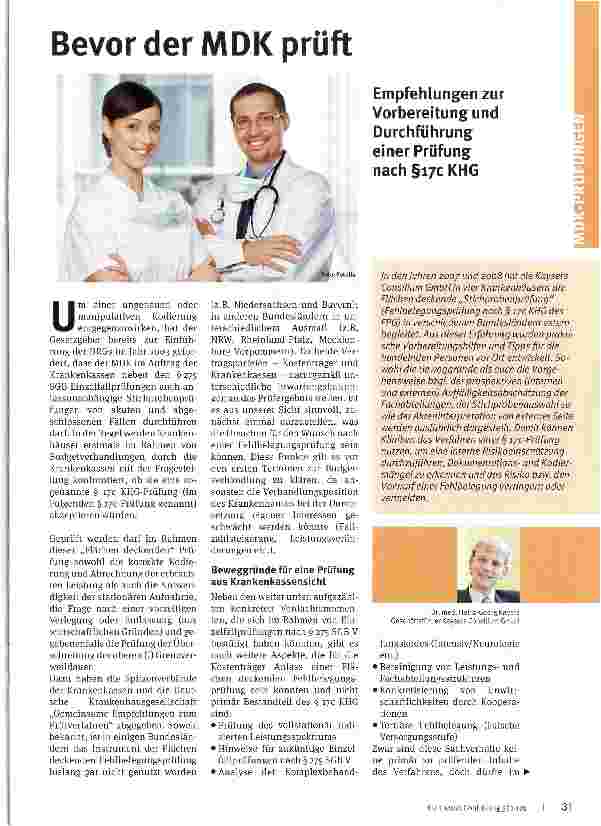 Vorschauseite 1: Bevor der MDK prüft