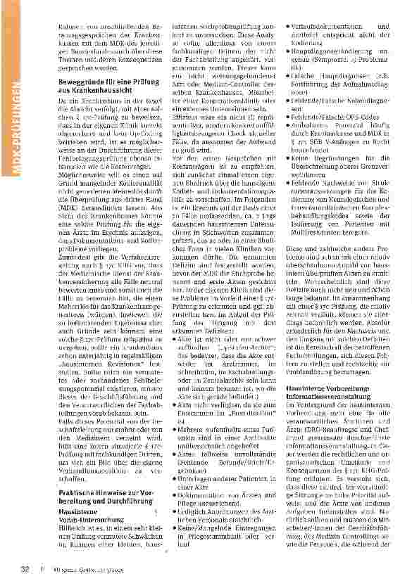 Vorschauseite 2: Bevor der MDK prüft