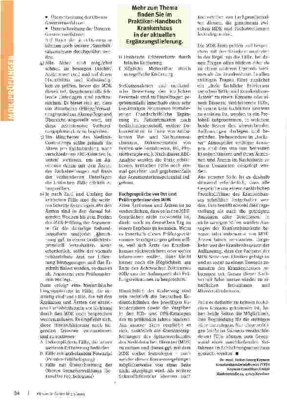 Vorschauseite 4: Bevor der MDK prüft