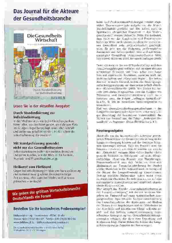 Vorschauseite 3: Gesundheitsförderung in der Langzeitversorgung?