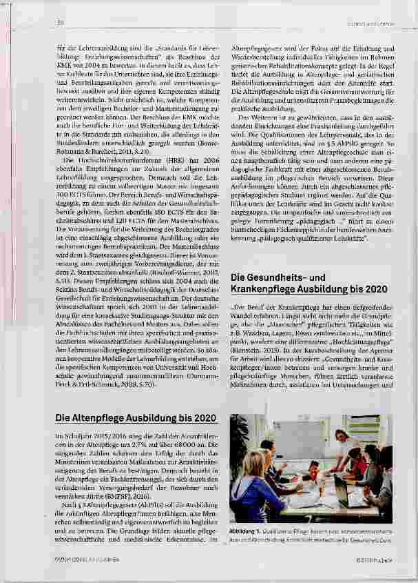 Vorschauseite 2: Zum aktuellen Stand der Lehrerbildung im Hinblick auf die Anforderungen im Pflegereformgesetz