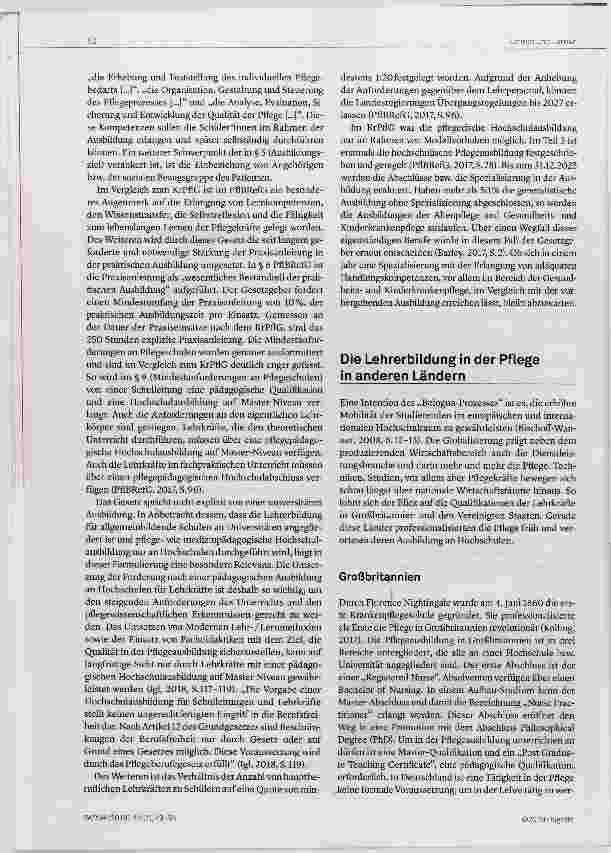 Vorschauseite 4: Zum aktuellen Stand der Lehrerbildung im Hinblick auf die Anforderungen im Pflegereformgesetz