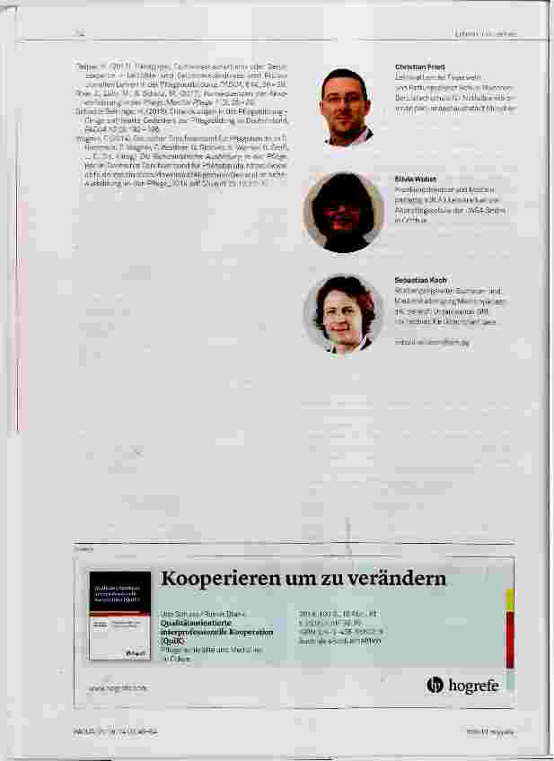 Vorschauseite 6: Zum aktuellen Stand der Lehrerbildung im Hinblick auf die Anforderungen im Pflegereformgesetz