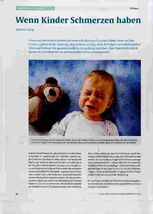 Vorschauseite 1: Wenn Kinder Schmerzen haben