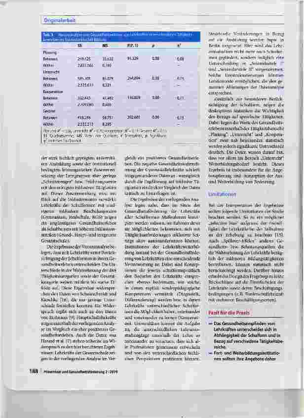Vorschauseite 6: Gesundheitserleben von Lehrkräften im inklusiven Unterricht - Analysen unter besonderer Berücksichtigung der Schulform