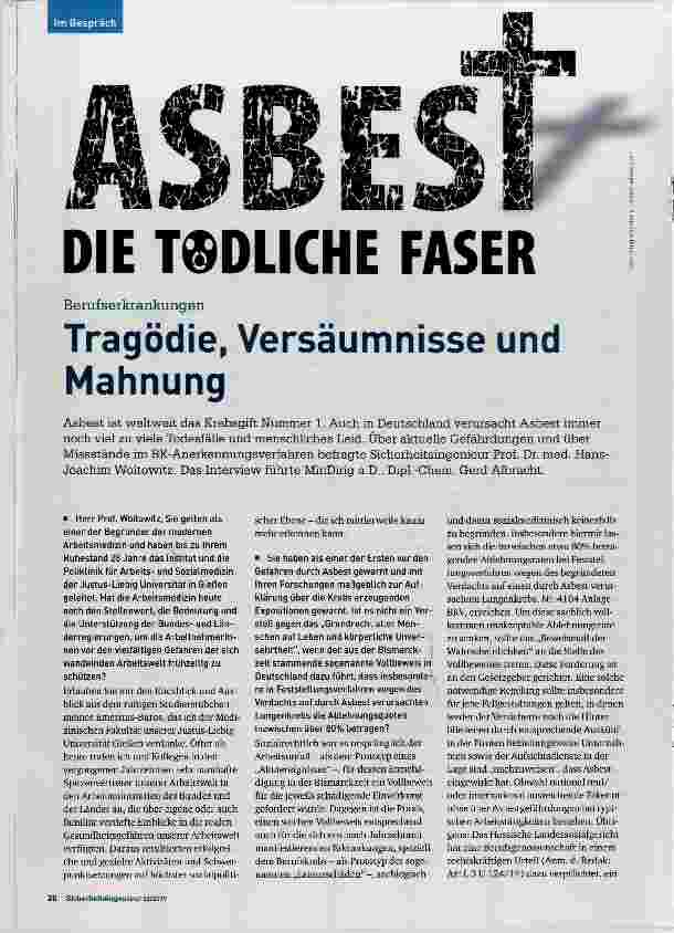 Vorschauseite 1: Tragödie, Versäumnisse und Mahnung