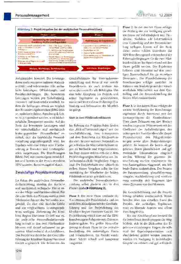 Vorschauseite 2: Analytische Personalbedarfsermittlung in der Klinikum Region Hannover GmbH