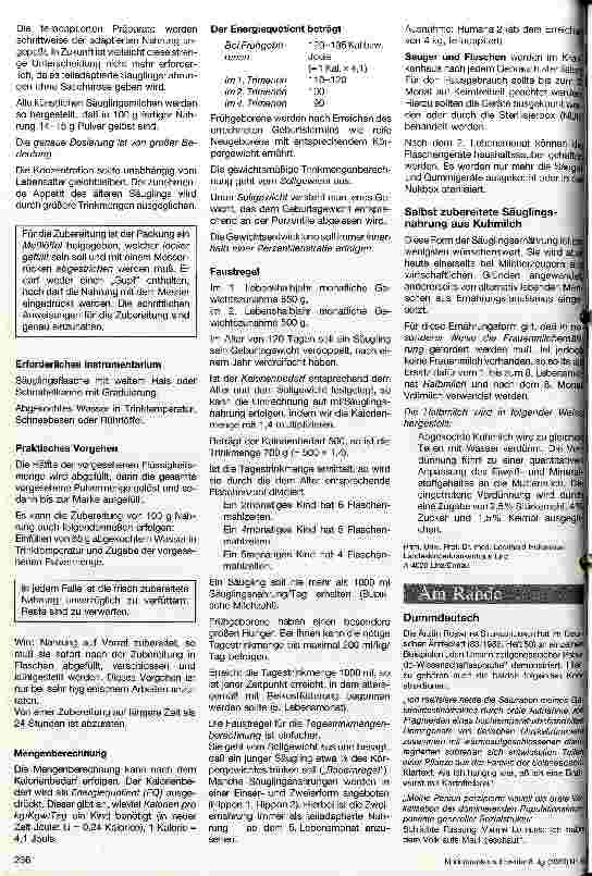 Vorschauseite 3: Ernährung des Säuglings