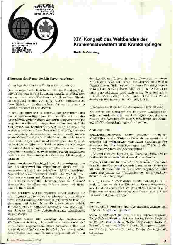 Vorschauseite 1: XIV. Kongreß des Weltbundes der Krankenschwestern und Krankenpfleger