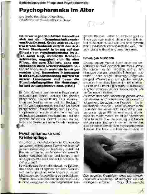 Vorschauseite 1: Psychopharmaka im Alter Bedürfnisgerechte Pflege statt Psychopharmaka