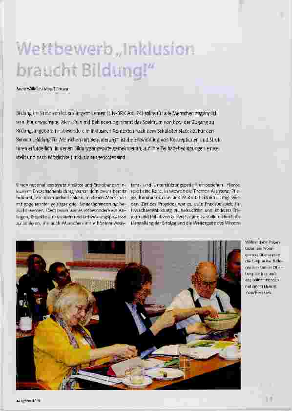 Vorschauseite 1: Wettbewerb Inklusion braucht Bildung
