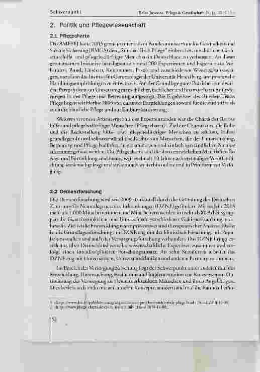 Vorschauseite 3: Leistungen der Pflegewissenschaft für die Weiterentwicklung der Pflegepolitik und -praxis