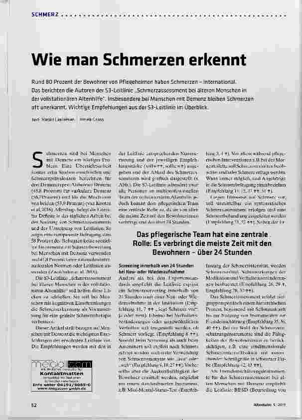 Vorschauseite 1: Wie man Schmerzen erkennt