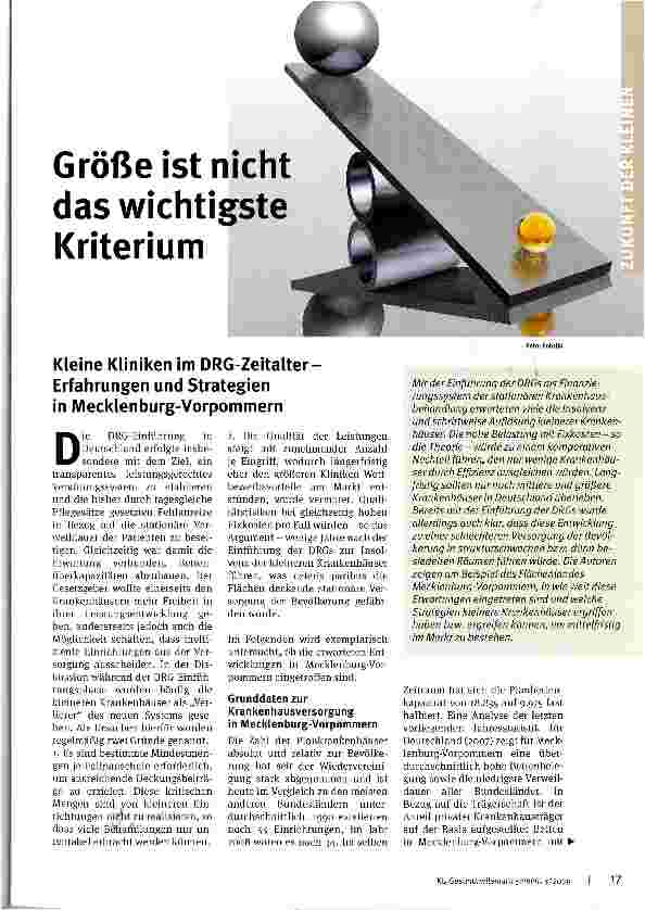 Vorschauseite 1: Größe ist nicht das wichtigste Kriterium