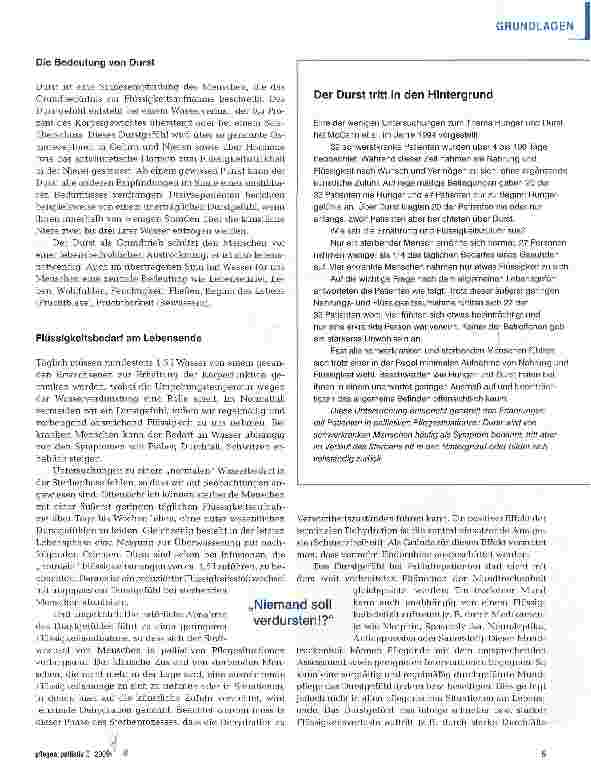 Vorschauseite 2: Das Für und Wider der Flüssigkeitsgabe am Lebensende