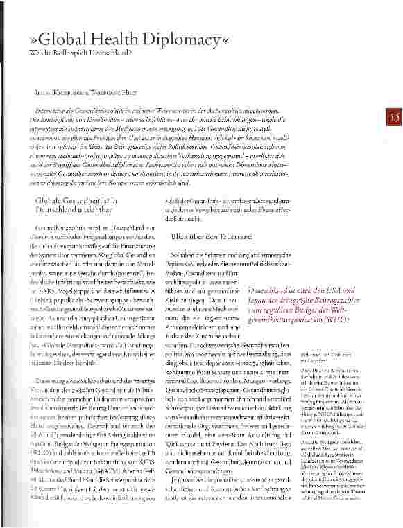 Vorschauseite 1: Global Health Diplomacy