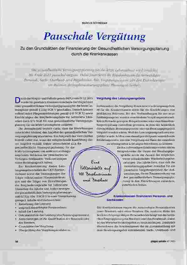 Vorschauseite 1: Pauschale Vergütung