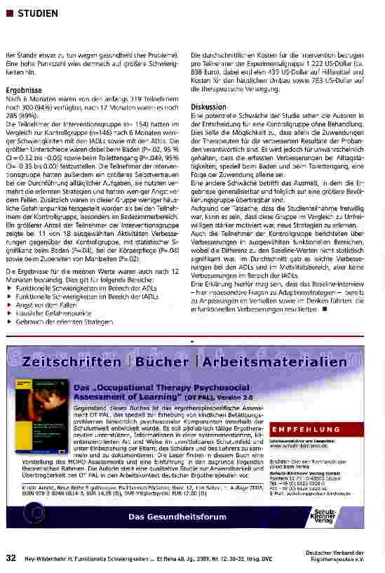 Vorschauseite 3: Funktionelle Schwierigkeiten älterer Menschen zu Hause: Ergotherapie und Physiotherapie verbessern die Lebensqualität