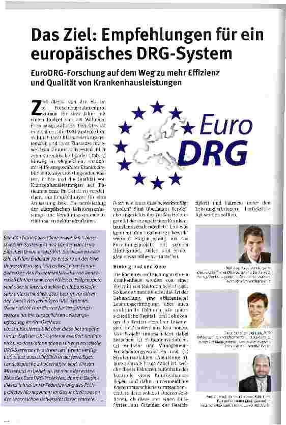 Vorschauseite 1: Das Ziel: Empfehlungen für ein europäisches DRG-System