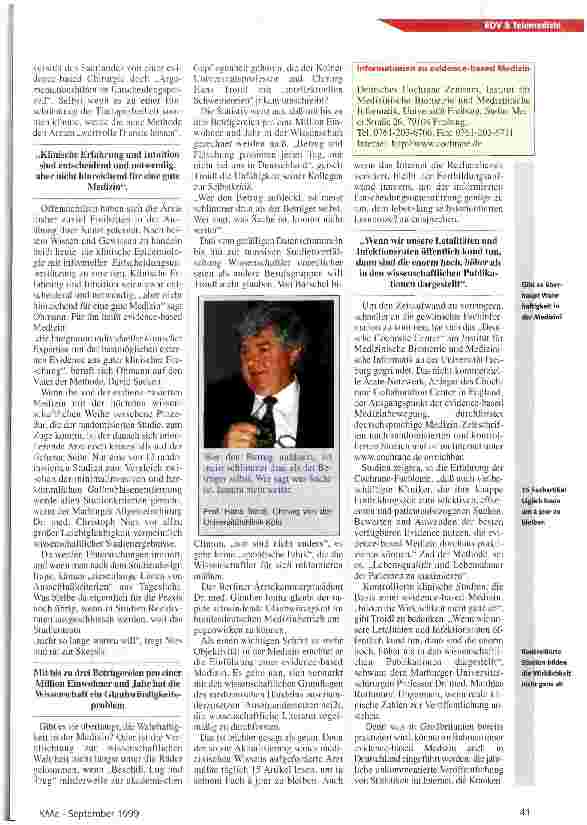 Vorschauseite 2: Intellektuelle Schweinereien Evidence-based Medizin kontra ärztliche Therapiefreiheit?
