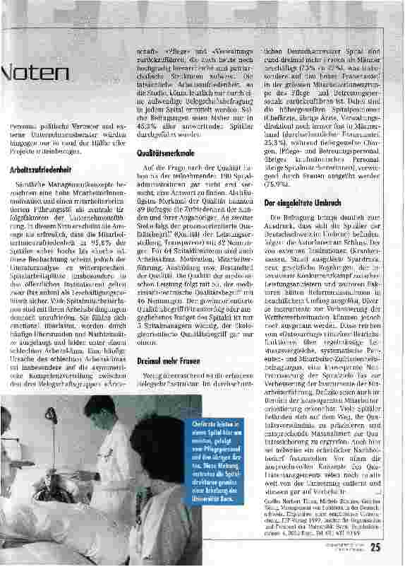 Vorschauseite 2: Spitaldirektoren verteilen Noten
