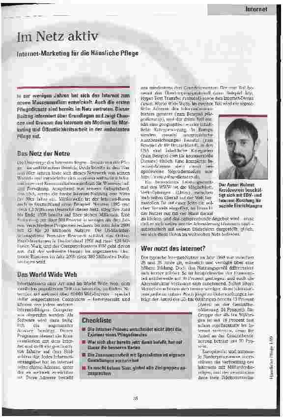 Vorschauseite 1: Im Netz aktiv Internet-Marketing für die Häusliche Pflege