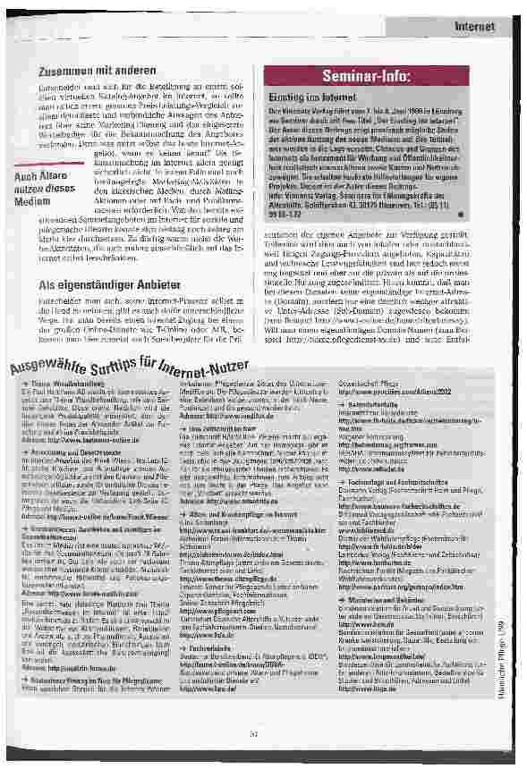 Vorschauseite 3: Im Netz aktiv Internet-Marketing für die Häusliche Pflege