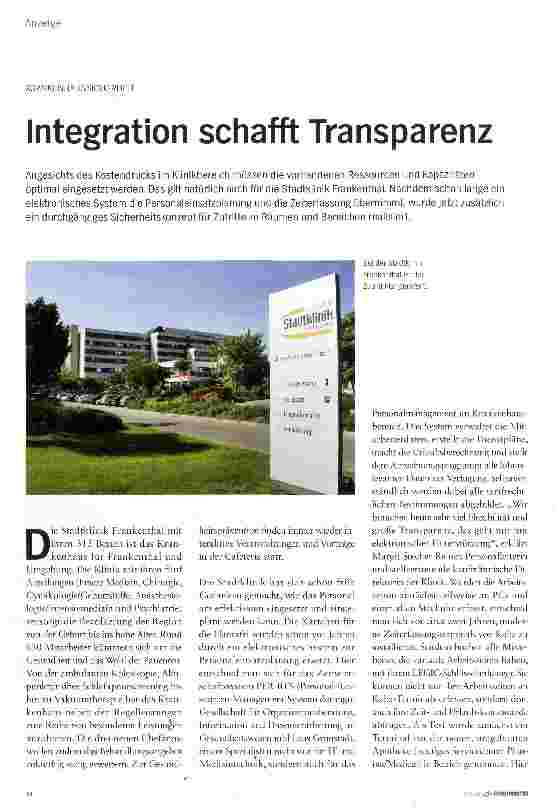 Vorschauseite 1: Integration schafft Transparenz