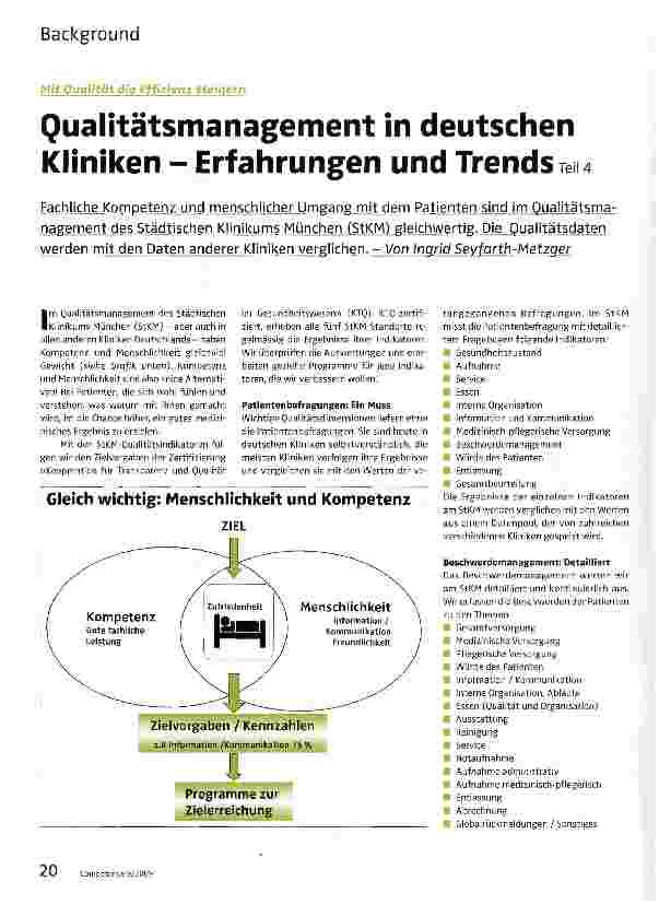Vorschauseite 1: Qualitätsmanagement in deutschen Kliniken - Erfahrungen und Trends Teil 4