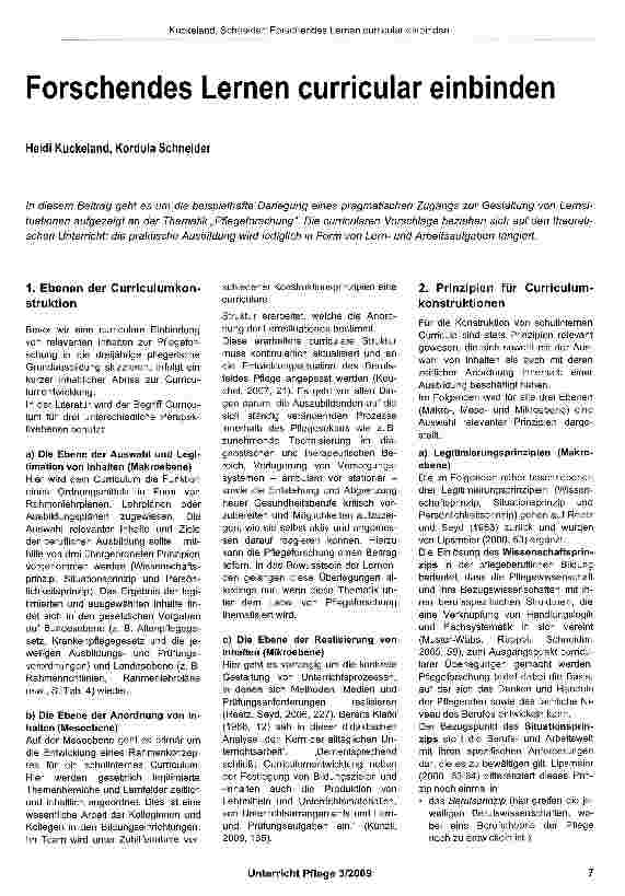 Vorschauseite 1: Forschendes Lernen curricular einbinden