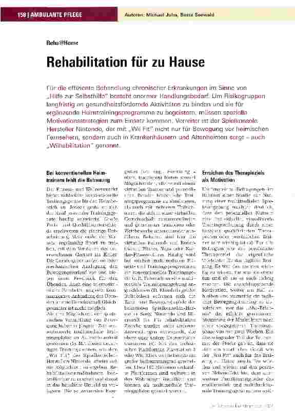 Vorschauseite 1: Rehabilitation für zu Hause