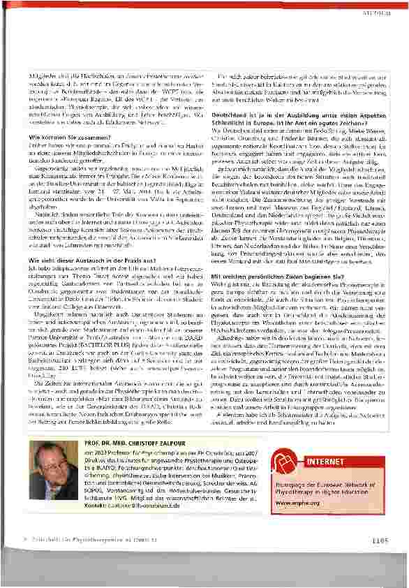 Vorschauseite 2: ENPHE - European Network of Physiotherapy in Higher Education