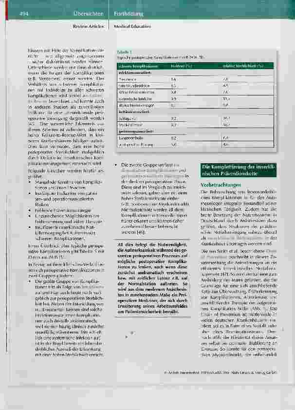 Vorschauseite 6: Morbidität und Sterblichkeit in der Anästhesiologie