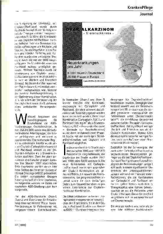 Vorschauseite 2: Was ist aktueller Standard? Aktueller Standard in der Primärtherapie des fortgeschrittenen Ovarialkarzinoms