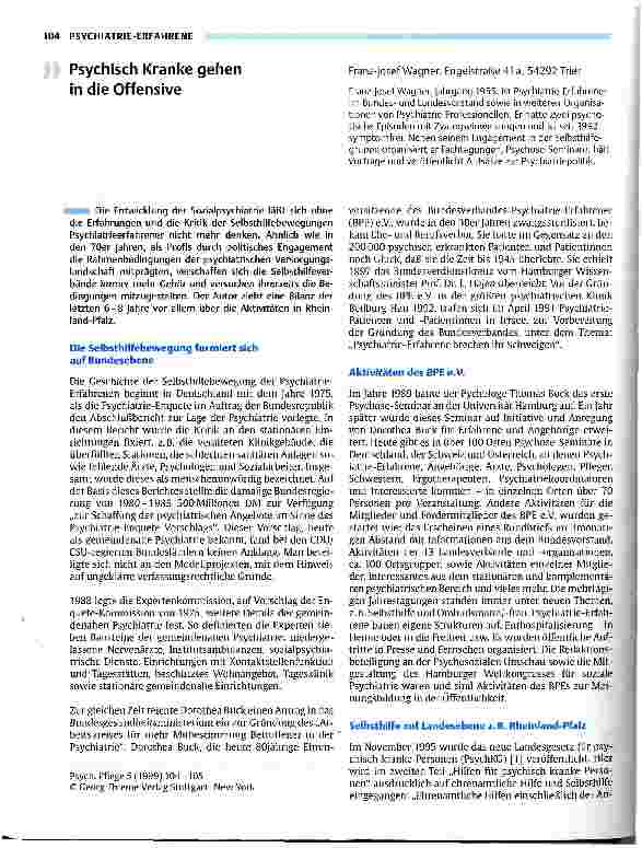 Vorschauseite 1: Psychisch Kranke gehen in die Offensive