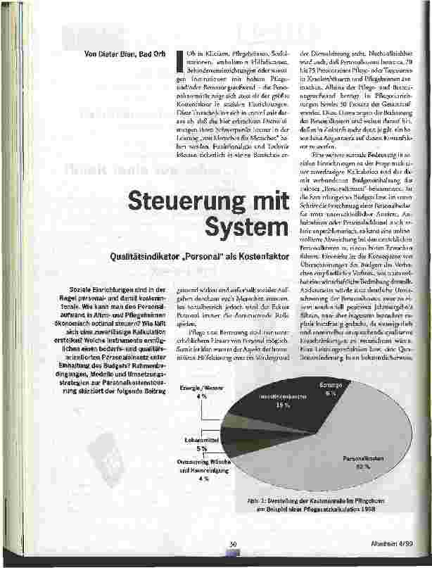 Vorschauseite 1: Steuerung mit System Qualitätsindikator Personal als Kostenfaktor