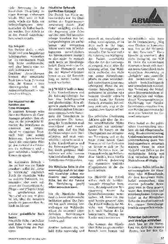 Vorschauseite 2: Häusliche Rehabilitation - eine lohnende Herausforderung!