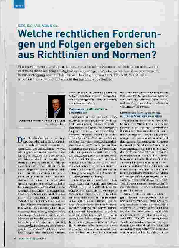 Vorschauseite 1: Welche rechtlichen Forderungen und Folgen ergeben sich aus Richtlinien und Normen?