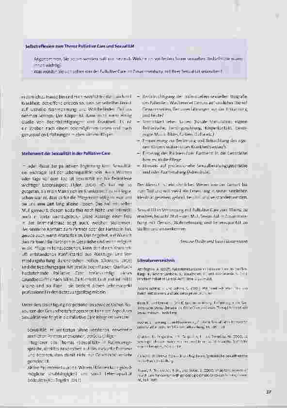 Vorschauseite 4: SEXUALITÄT UND PALLIATIVE CARE Palliative Care und Sexualität ein Widerspruch?