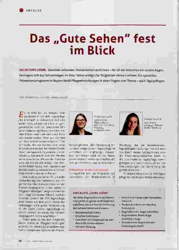 Vorschauseite 1: Das „Gute Sehen fest im Blick
