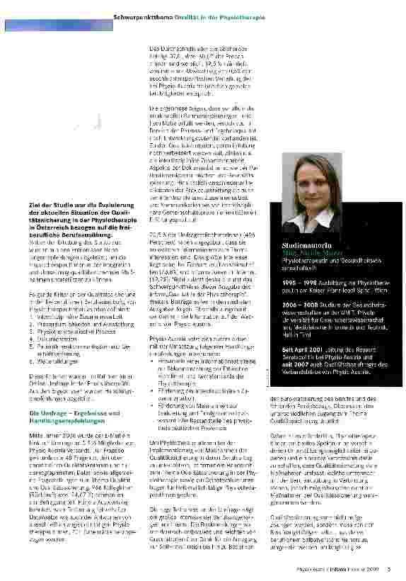 Vorschauseite 2: Qualität in der PhysiotherapieNeue Studie zur Qualitätssicherung in der Physiotherapie