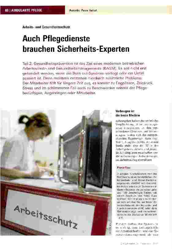 Vorschauseite 1: Auch Pflegedienste brauchen Sicherheits-Experten