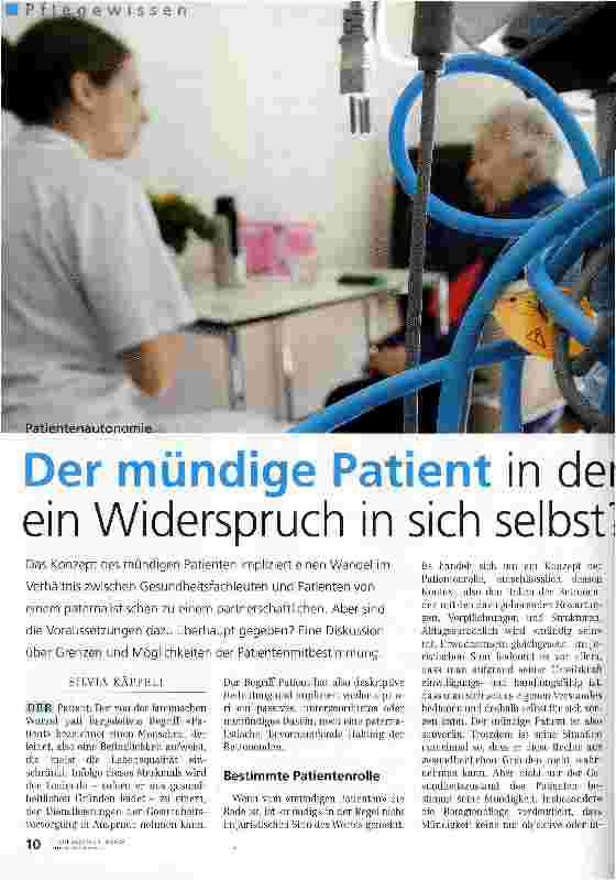 Vorschauseite 1: Der mündige Patient in der Pflegeein Widerspruch in sich selbst