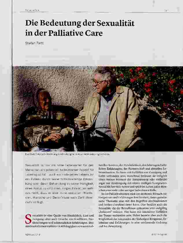 Vorschauseite 1: Die Bedeutung der Sexualität in der Palliative Care