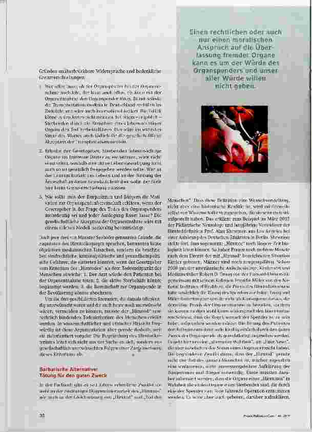 Vorschauseite 2: Das beschwiegene Paradox der Organspende und seine gefährlichen Folgen für unser Menschenbild
