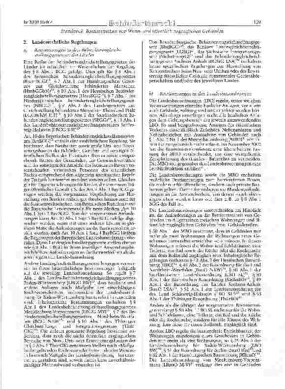 Vorschauseite 3: Barrierefreiheit von Wohnund öffentlich zugänglichen Gebäuden - Regelungsgehalt, Wirkung und Durchsetzung baurechtlicher Bestimmungen