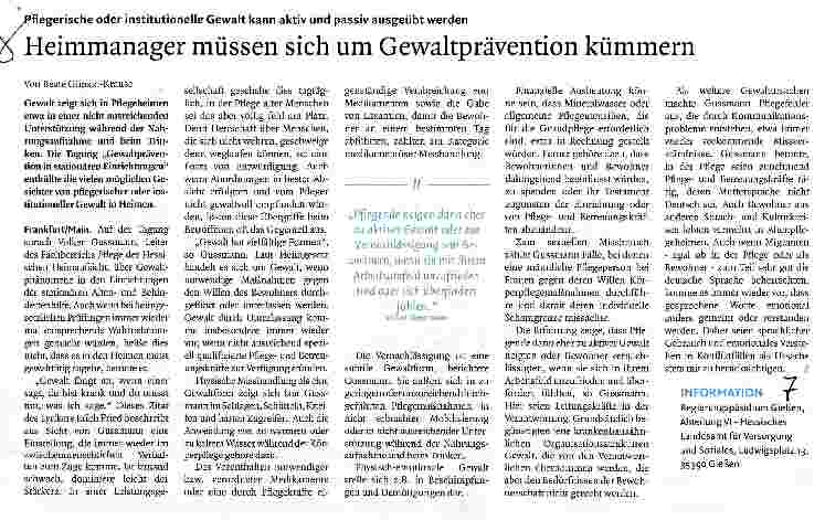 Vorschauseite 1: Heimmanager müssen sich um Gewaltprävention kümmern