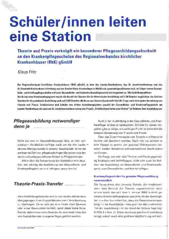 Vorschauseite 1: Schüler/innen leiten eine Station