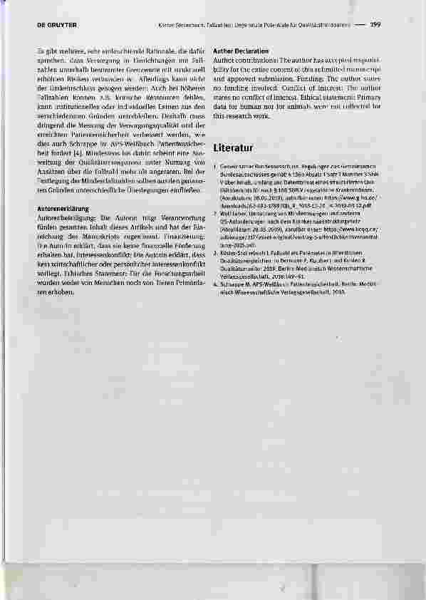 Vorschauseite 3: Fallzahlen: Ungenutzte Potentiale für Qualitätstransparenz