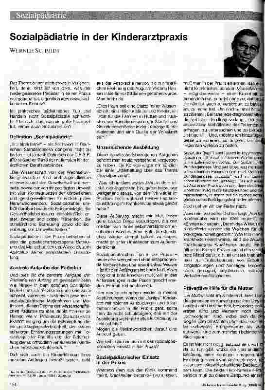 Vorschauseite 1: Sozialpädiatrie in der Kinderarztpraxis